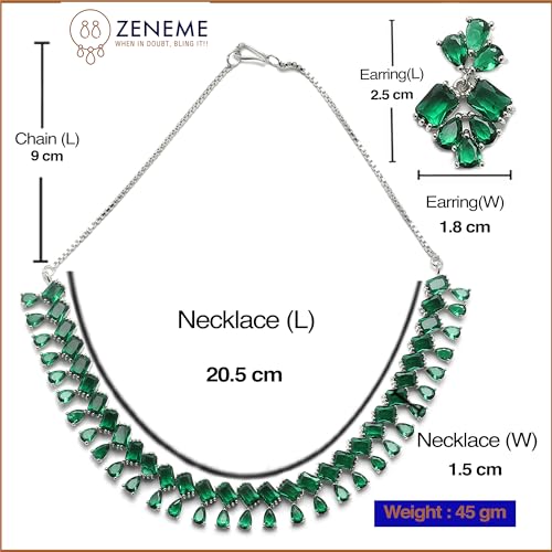 Sparkling American Diamond Necklace & Earrings Set