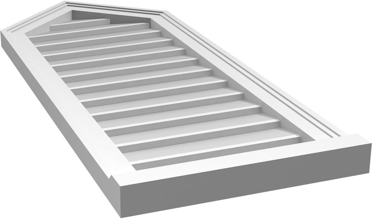 GVSPE16X4003SN-11 Peaked Top Brickmould Sill Frame, Primed Tan Signature Series Surface Mount Gable Vents, 16-in. W x 40-in. H, Unfinished