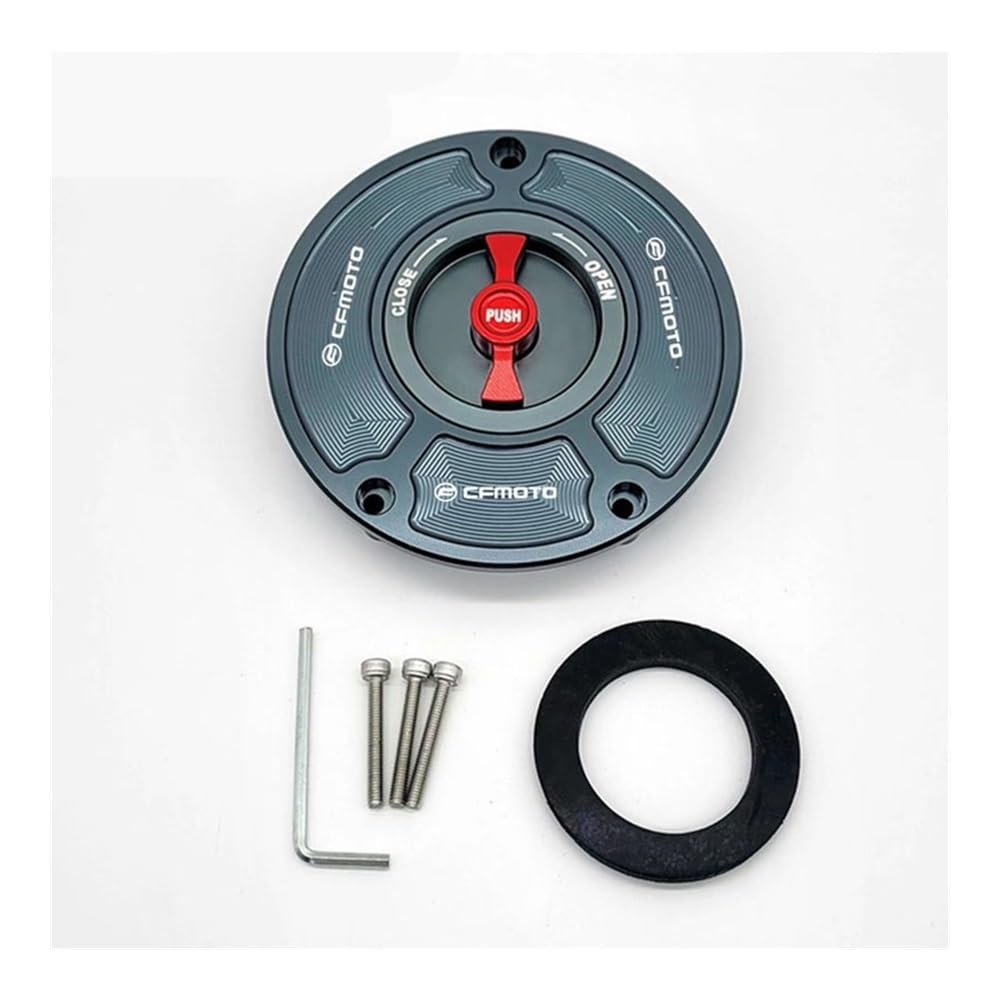 Tappo Olio Serbatoio Benzina Per CF&MO Modifica Moto 450SR Tappo Serbatoio Carburante Rapido Tappo Serbatoio Carburante A Sgancio Senza Chiave Serratura Serbatoio Carburante(Grey-Red)