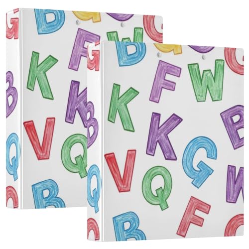 Classeur décoratif alphabet coloré pour organiser les cours du collège et le bureau