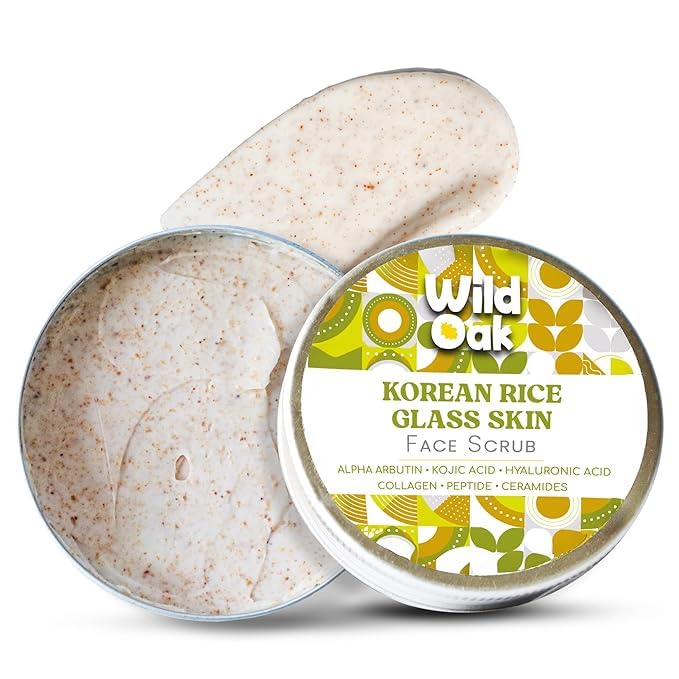 Korean Rice Enzyme Face Scrub with Kojic Acid, Alpha Arbutin & Hyaluronic Acid | Gentle Exfoliating Facial Scrub for Smooth, Hydrated & Radiant-Looking Skin | 3.52 oz