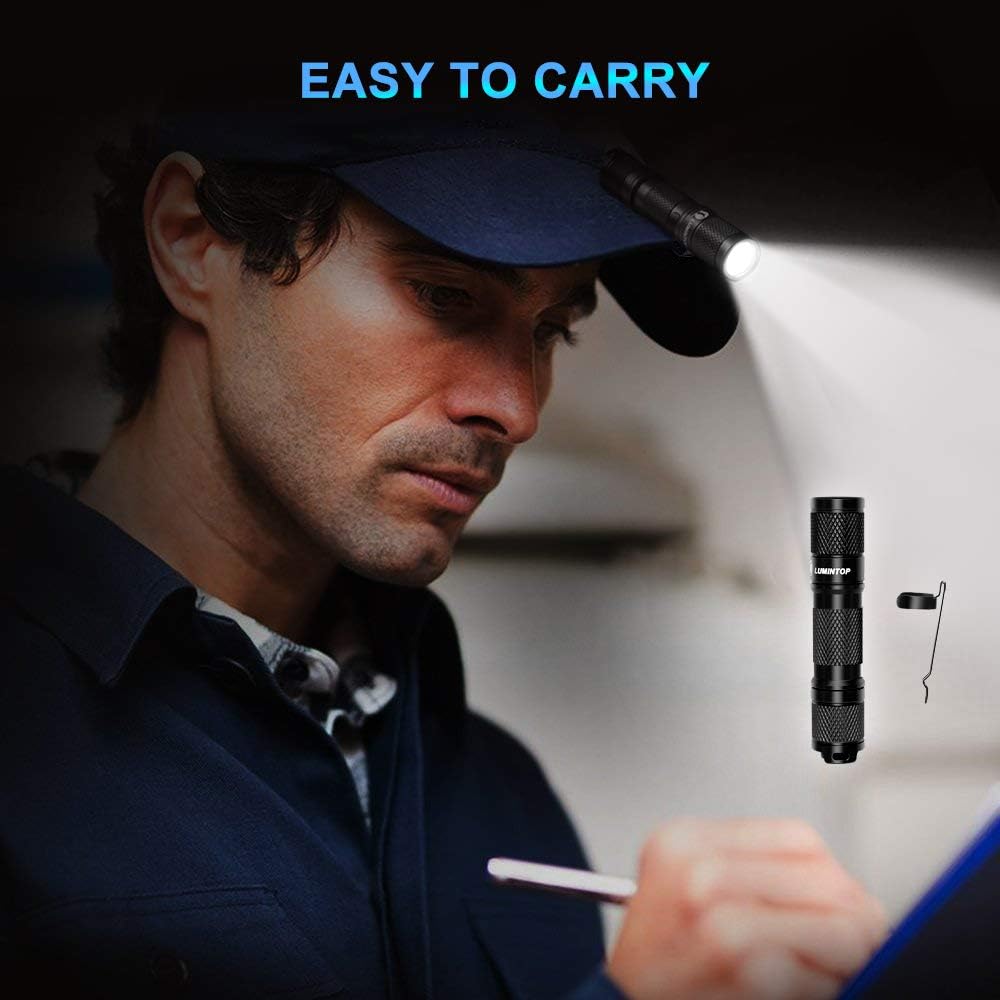 LUMINTOP EDC Small Flashlight, Tool AA Flashlight with Rechargeable 920mAh Battery and Magnetic Tail, IPX-8 Torch Super Bright 650LM, Waterproof Flashlight for Camping, Hiking and Dog Walking