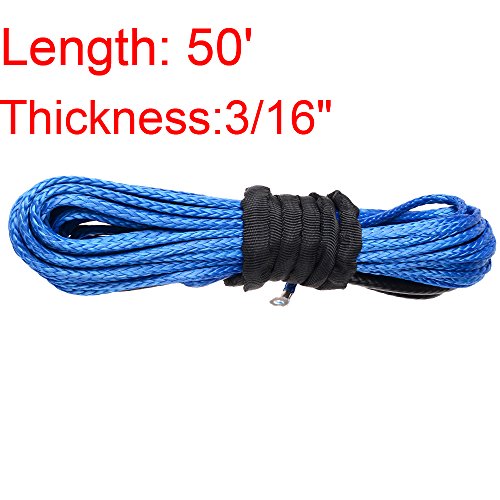 Astra Depot Blue 3/16 X 50 Foot Atv Utv Truck Winch Rope Warn Compatable #TOP2