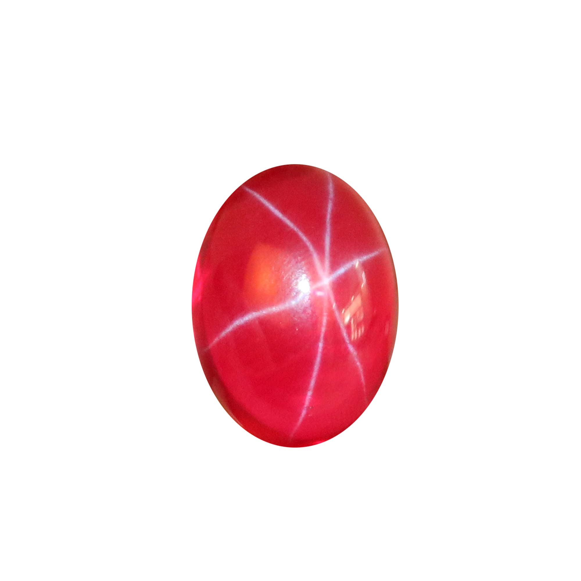 REAL-GEMS6 Rays Red Star Ruby 9.55 Ct. Perfect Oval Shape Cabochon Loose Gemstone For Pendant Jewlery Making