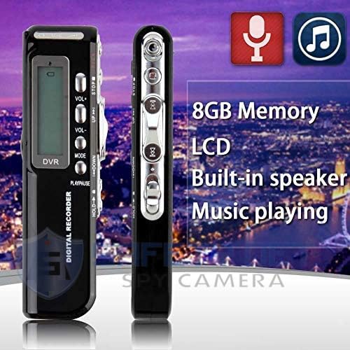 SAFETYNET Digital Voice Activated Recorder for Lectures/Meetings/Class, 8GB Memory, Store 160 Hours Sound/Audio Recording Dictaphone Device with Playback,MP3 Payer,Display 2