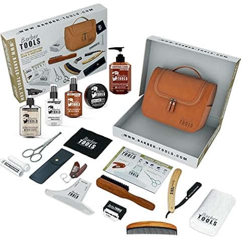 Kit/Set/Coffret d'entretien et de soin pour barbe et rasage avec Soin de barbier | Cosmetique Made in France ✮ BARBER TOOLS ✮ Cover