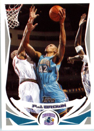 2004 05 Topps Basketball Card #143 P J Brown New Orleans Hornets