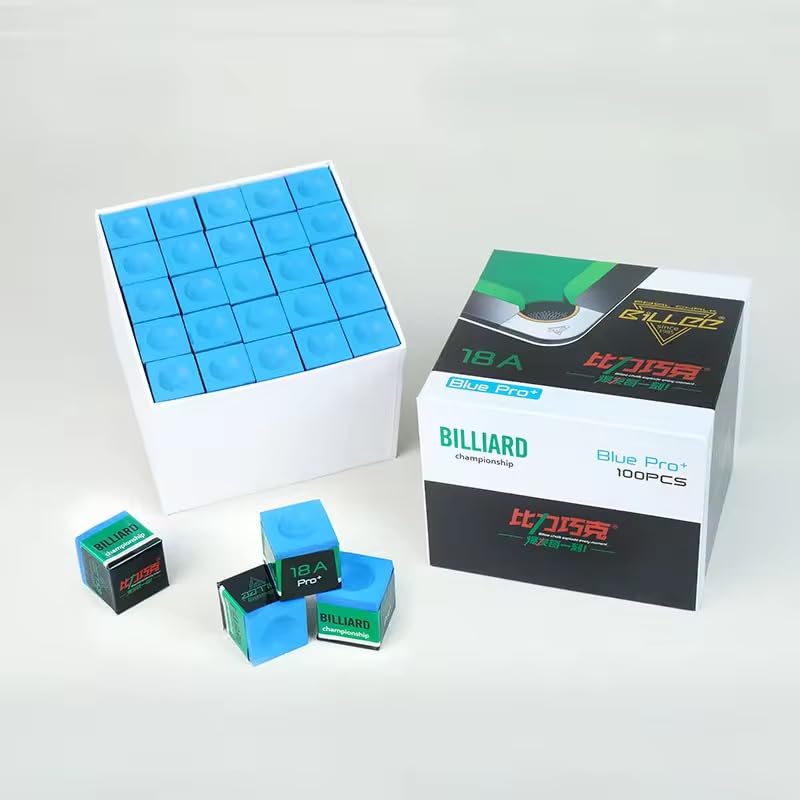 Billiards, Snooker and Pool Chalk 18A Grade Pro | Billiards Accessories | Cue Chalk -Blue 1 Box (100pcs/Box)-image-32