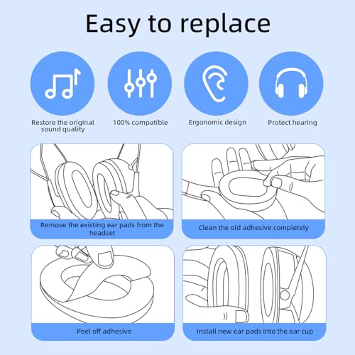ELZO Earpads Replacement for 3M WorkTunes, Replacement Ear Pads, Foam, 4 Packs miniatura 6