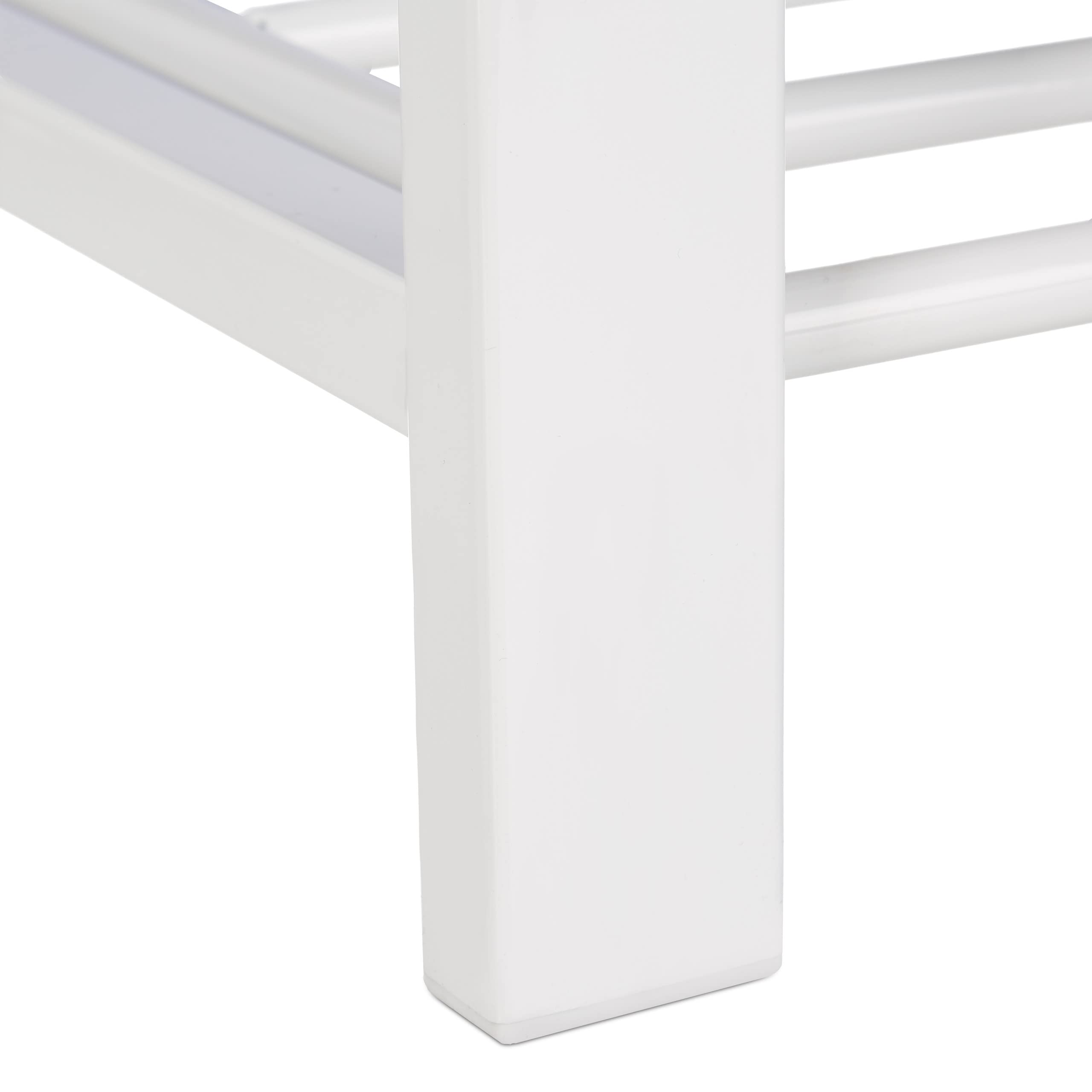 Relaxdays Banco Zapatero Moderno con 2 Niveles, Metal-Tela, Gris, 50 x 81 x 32 cm