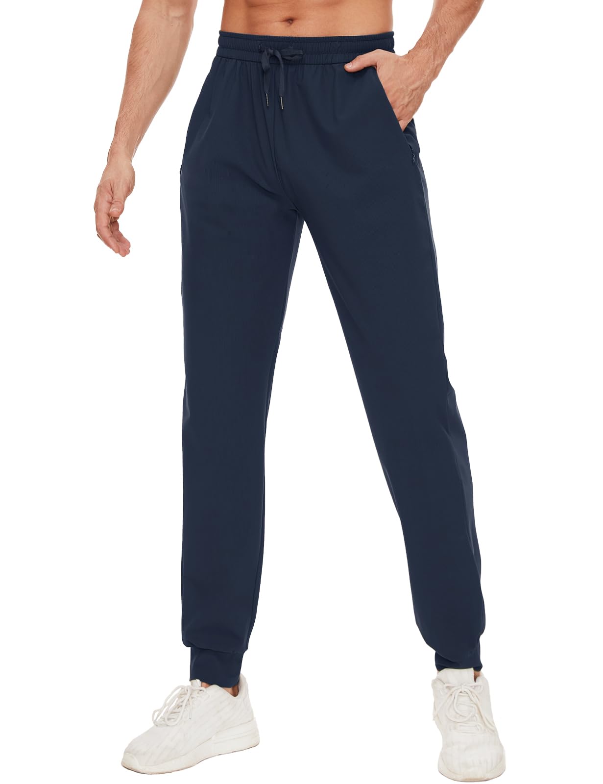 SEVEGO Men's 31"/33"/35"/37" Tall Inseam Joggers Lightweight Sweatpants 3 Zipper Pocket Tapered Athletic Workout Gym Pant