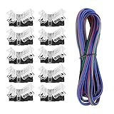 SUPERNIGHT 10 PCS 4 Pin LED Connector for Non-Waterproof 10mm RGB 5050 LED Strip Lights, Strip to...