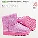 Girls Toddler Fuzzy Lined Comfortable Snow Boot Fashion Winter Boots For Girls Pink Size 3