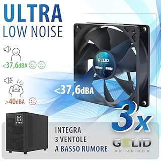 Atlantis A03-OP3002XLN UPS OnLine 75% Più Silenzioso Gruppo di Continuità Server Doppia conversione Onda Sinusoidale Pura 3000VA 2100W, Ventole Low Noise Gelid 31,3 dbA,USB,4 IEC, slot, 6x12V-9Ah