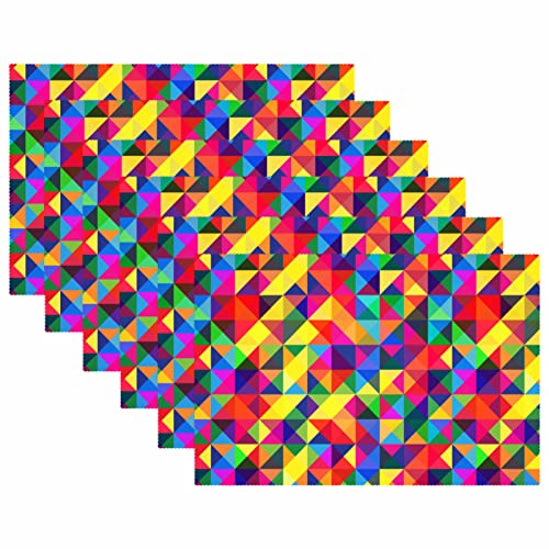 Set de table à carreaux colorés antidérapant 30x45 cm - Lot de 6
