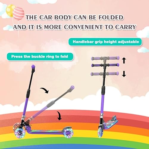 Hoverstar Kick Scooter For Kids, Led Light Up Wheels And Pedal, 3 Adjustable Height(27, 29, 31Inch) Suitable For Children Of More Ages #TOP4