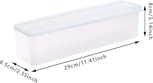 Miniatura 2 de FEOOWV Juego de 6 recipientes de almacenamiento de pasta con tapa, soporte hermético para fideos de espagueti, caja de almacenamiento rectangular