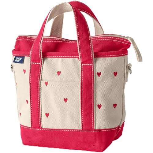 Image of Lands' End Zip Top Long Handle Canvas Tote Bag