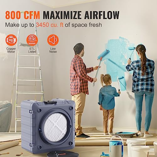 Image of VEVOR Air Scrubber 3-Stage Filtration Stackable Negative Air Machine 800CFM