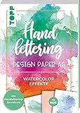 papierblock baby  Handlettering Design Paper Block Watercolor-Effekte A6: 75 feste Motivpapiere (DIN A6, 220 g/m²) mit 25 verschiedenen Watercolor-Hintergründen zum Belettern mit Handlettering-Grundkurs