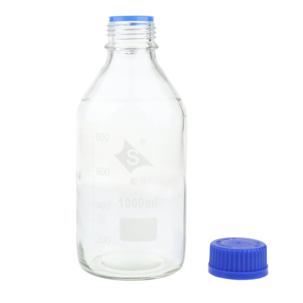 Amazon.co.jp: 丸形ガラス試薬ボトル 実験用品容器瓶 スケールライン