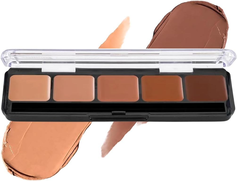 HD Glamour Foundation | 5-Well Full Coverage Palette | Cream Contour & Corrector