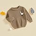 Newborn Baby Boy Girl Sweater Goose Embroidery Crew Neck Long Sleeve Knit Pullover Toddler Fall Winter Clothes (Khaki, 0-3 Months)