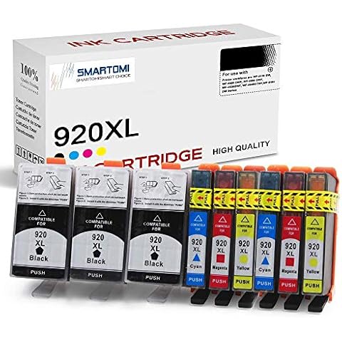 SMARTOMI 920XL 920 Compatible for HP 920 XL Ink Cartridges used with Printer Officejet 6000 6000Wireless 6500 6500Wireless 6500APlus 6500A 7000 7500A Series 9PK (3K 2C 2M 2Y) Cover