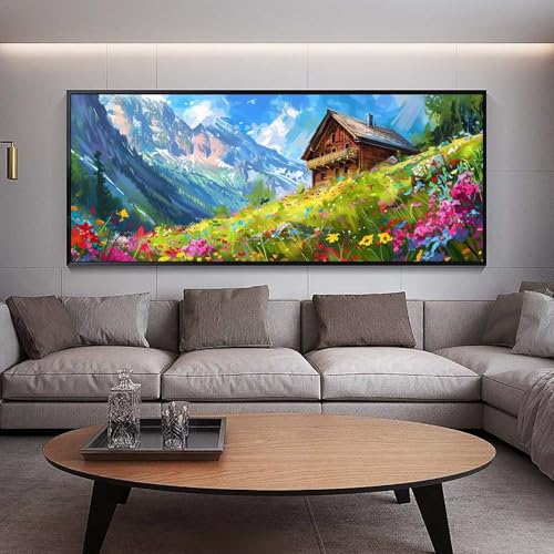 Diamond Painting Grand Format 300x100 cm idéal pour décorer un grand salon lumineux