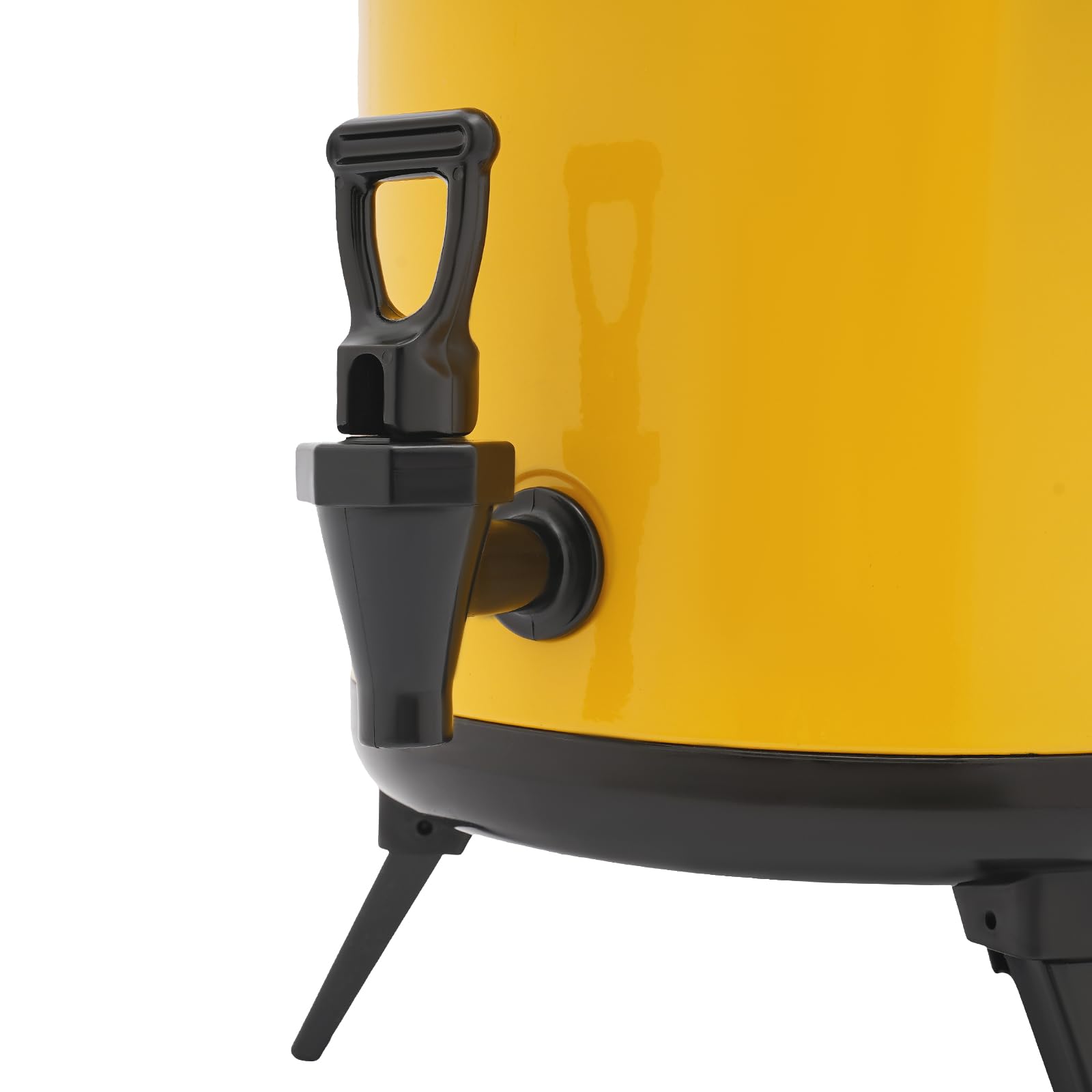 Distributore di bevande isolato da 10 l, per bevande calde e fredde, in acciaio inox, con perni, caraffa termica, contenitore per tè, caffè, succo (giallo)