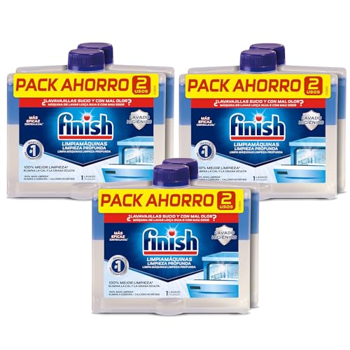 Finish Lot de 3 nettoyants liquides pour lave-vaisselle (3 x 2 pièces)