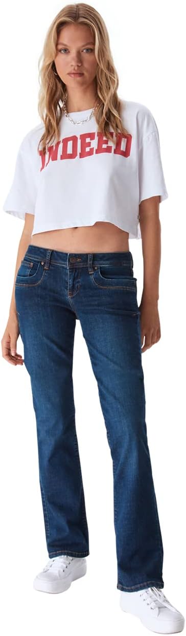 LTB Bayan Jeans Valerie Bootcut Fit Kot Pantolon Denim Streç Pantolon Derin Bel Basic Pamuk Mavi w24 W25 W26 W27 W28 W29 W30 W31 W32 W33 W34