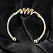 YOHAX Hip Hop Bracelet Fashion Open Stainless Steel Bracelet Simple Hip Hop Men's and Women's Bracelet (golden, geometry)