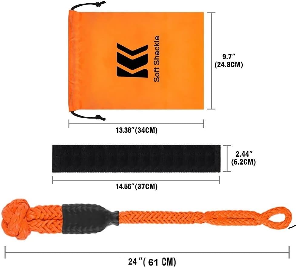 BNEEN Soft Shackle 1/2" X 24 Inch Off Road Recovery Rope(43,000 lbs) Breaking Strength with Winch Recovery Snatch Ring for Sailing SUV Off Road Towing ATV Recovery : Automotive