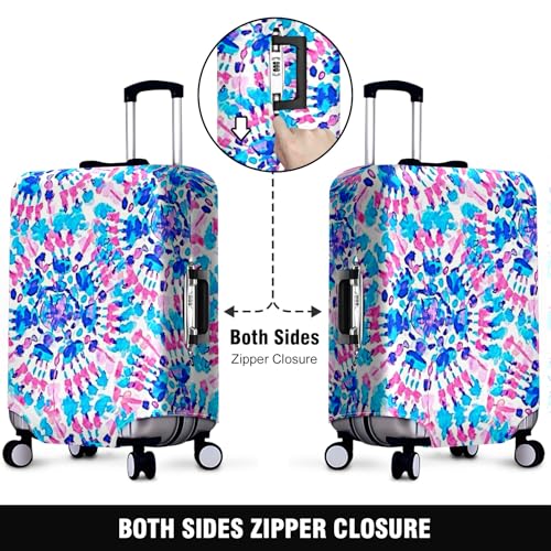 Travel Luggage Cover Suitcase Protector Scratch-Resistant Fit Not Included Suitcase Tie Dye Prints M-22-24in2