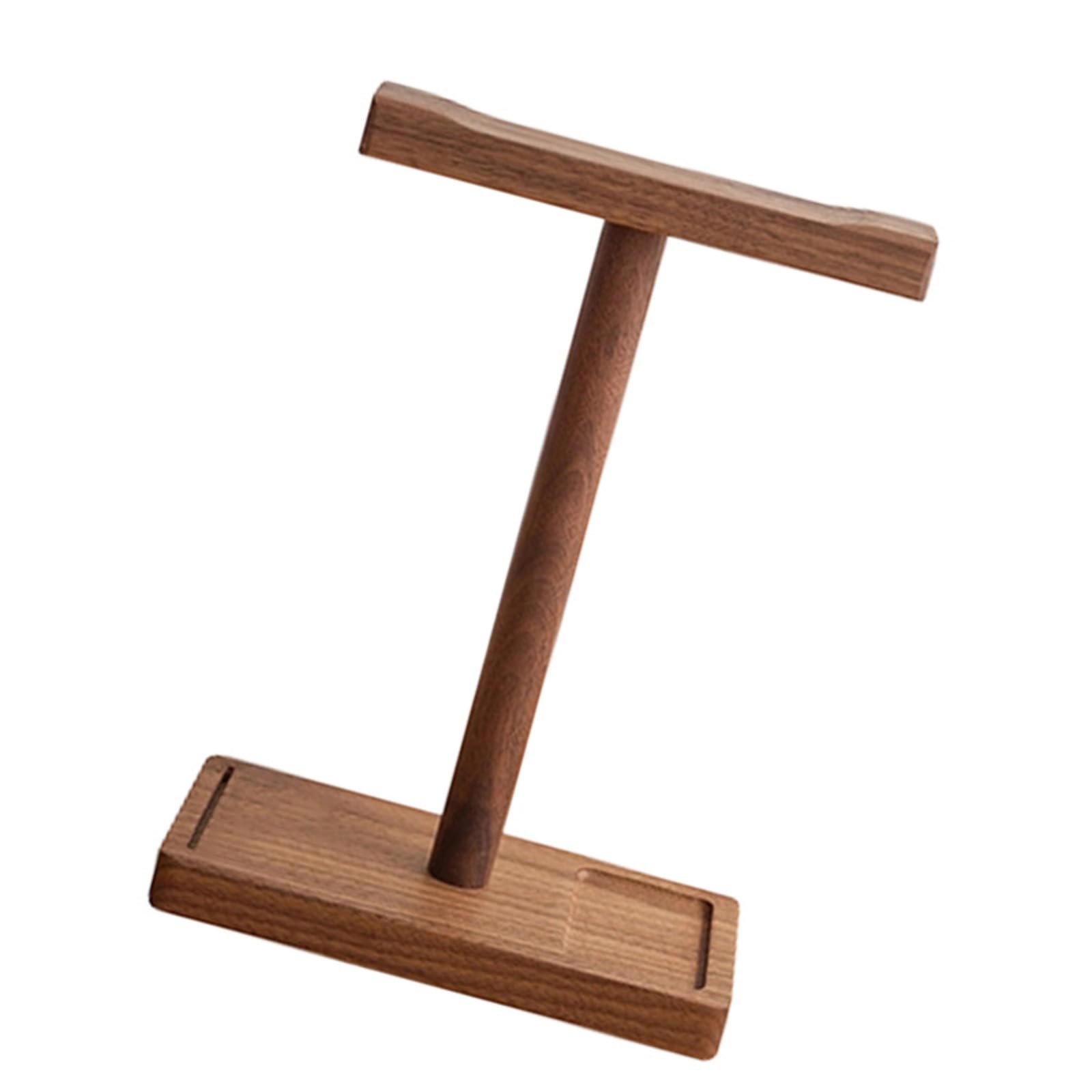 LUJIAXI Stylish Wood Headphone Storage Stand Durability Construction Headsets Hangers for Organized Workspaces Storage Brackets Headphone Stand