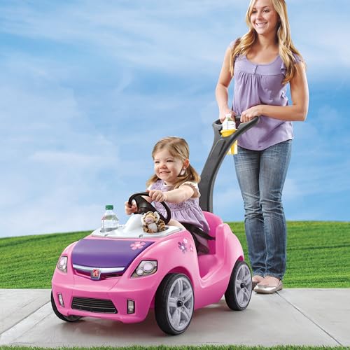 Image of Step2 Whisper Ride II Kids Push Cars, Ride On Car, Seat Belt, Horn, Toddlers Ages 1.5 - 4 Years Old, Max Weight 50 lbs., Quick Storage, Stroller Substitute, Pink