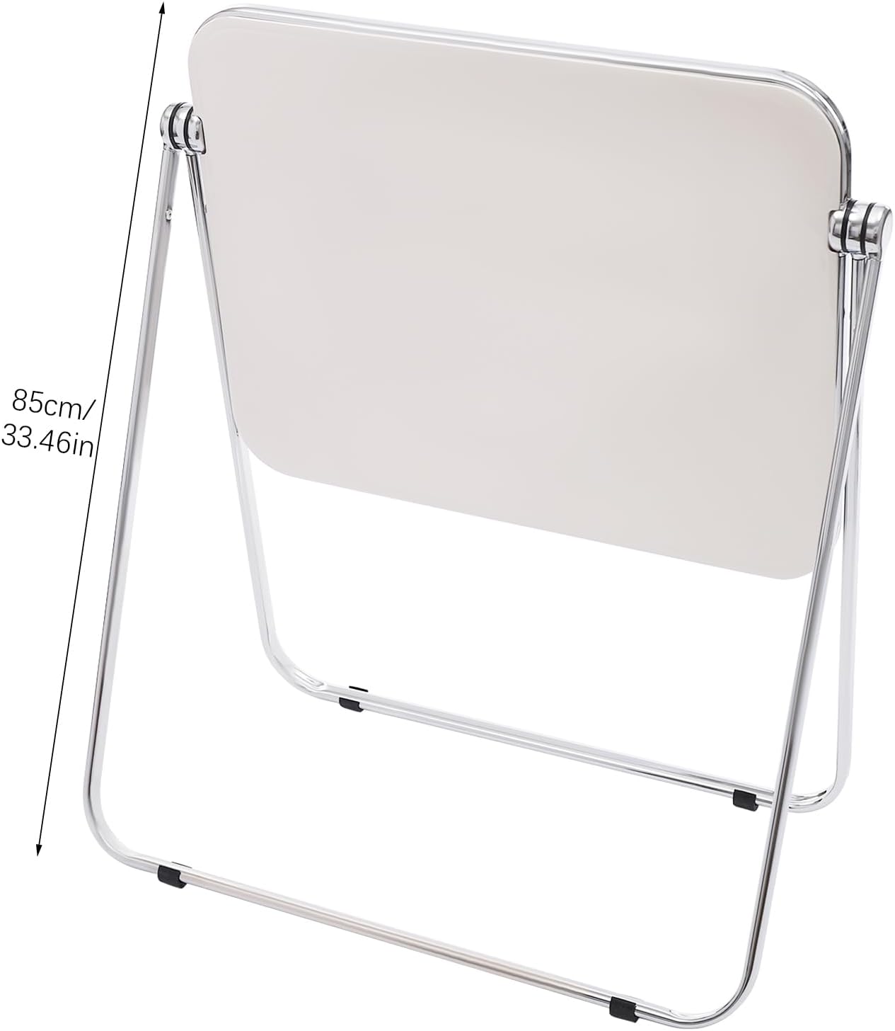 Foldable Acrylic TV Tray Table, Small Folding Desk Clear End Table Space Saving Side Table for Living Room, Dining Room, Study Room, Bedroom, Balcony, Office, Dorm, 220.46lbs (White)