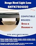 Mise à jour SNTK7504000 Lentille de lumière de hotte de gamme compatible Broa-n qt20000 Couverture lumineuse du capot de cuisine Kenmor-e Remplace K7613000 K7504000 K7613-000 NTK7504000 949658 AP3378324