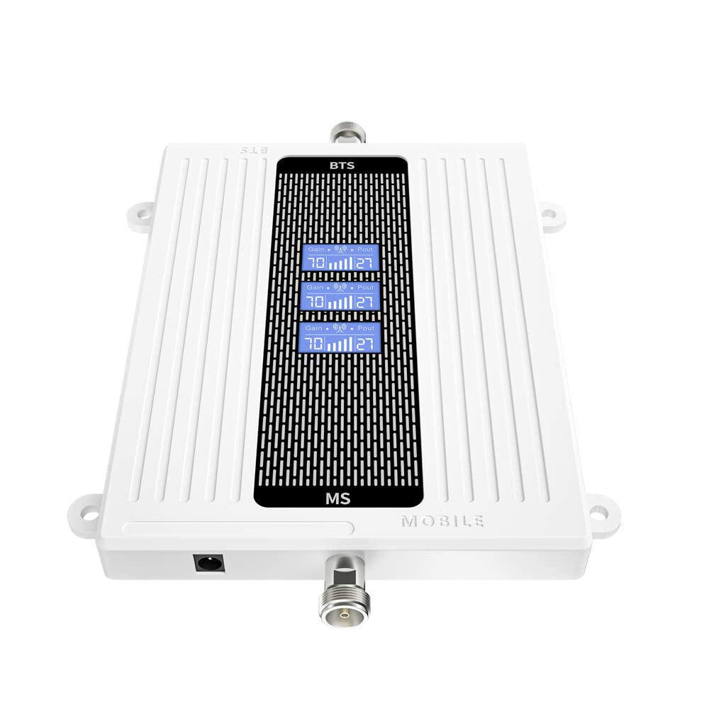 Weytoll Amplificatore Segnale Cellulare 4G 3G 2G LTE (8900/1800/2100), Amplificatore di segnale a banda trifrequenza 70dB alti guadagni