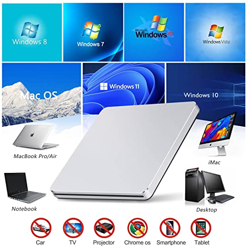 Lecteur CD externe pour Mac et PC portable avec adaptateur USB C
