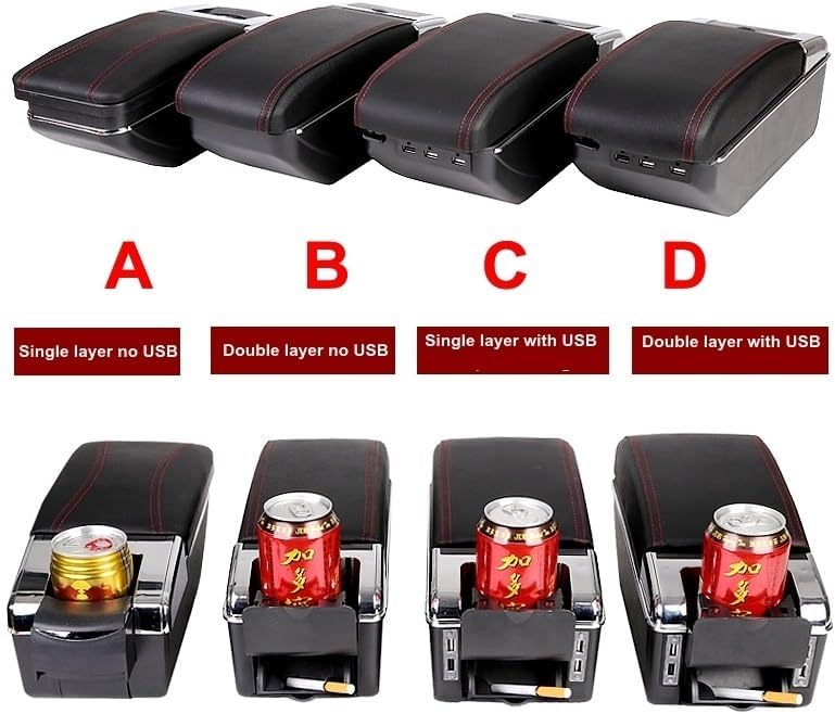 車のアームレストボックス アームレストボックスジャズ 2008-2013 ハッチバックセンターセンターコンソール収納ボックスカップホ