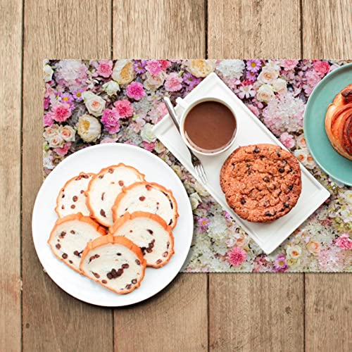 Sets de table lavables antidérapants motif fleurs 30x45cm pour table à manger - 7