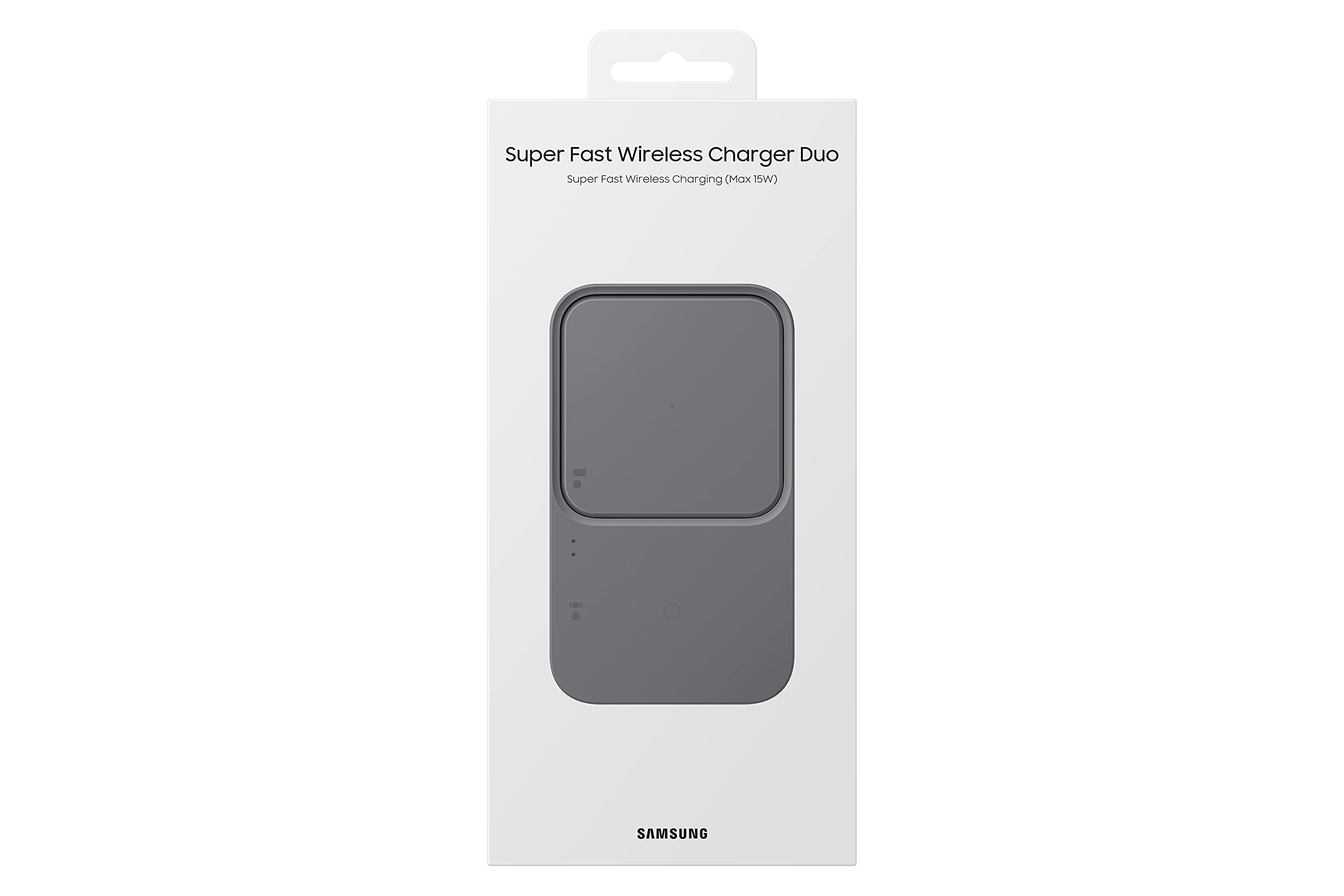 Samsung Wireless Charger Duo 15W Fast Charging 2.0 con Caricabatterie 25W, Grigio scuro