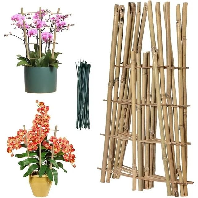 Photo 1 of 6 PCS 16" Bamboo Trellis for Climbing Plants,Square 6 Pack Natural Bamboo Trellis - Plant Support Trellis, Flower Trellis Stakes for Indoor Mini Climbing Plants Potted Plants House Plants