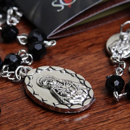 Needzo Seven Sorrows Rosary Chaplet with Prayer Card, Mother Mary Catholic Accessory, Religious Gift, 19 Inches3