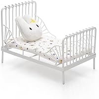 Vista 10 de Odoria 1/12 Miniatura Hierro Cama Dollhouse Muebles Accesorios, Negro