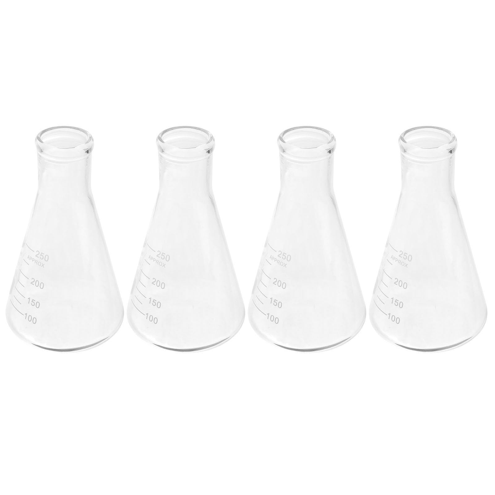 Beuta in Vetro Spesso 4 Pezzi Conica per Laboratorio