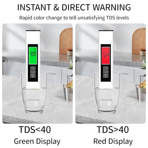 3in1 TDS Messgerät mit EC sowie Temperatur Meter, Digitaler Wasserqualität-Tester, Messbereich 0-9999ppm, Schnelles genaues Wassertestgerät Wassertester, für Wasser, Pflanzen, Aquarien, Trinkwasser