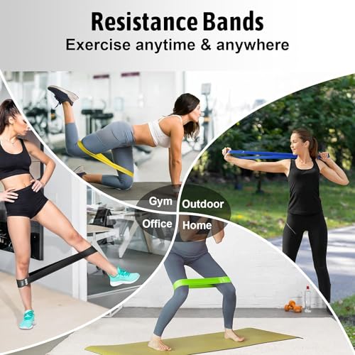 FOLAI Widerstandsbänder, [5er Set] Fitnessband Resistance Bands Sport Gymnastikband Mit Aufbewahrungstasche für Muskelaufbau,Yoga,Gymnastik usw